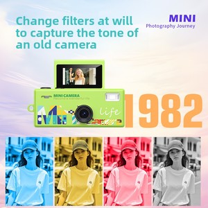 กล้องถ่ายรูปขนาดเล็กสไตล์เรโทร CCD หน้าจอพลิก 0.96 นิ้ว ความละเอียด 1080P HD พร้อมฟิลเตอร์สร้างสรรค์ 21 แบบ ไฟ LED เติมแสง ใช้เป็นจี้ห้อยกระเป๋า เป็นของขวัญ - Product Image 3