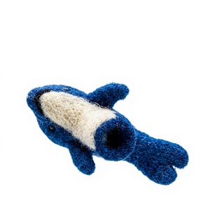 Handmade Knitted Traditional Dolphin Decorations Blue Cartoon <b>Animal</b> Indoor Christmas 100% Certified Wool Eco-Friendly Custom - Product Image 3