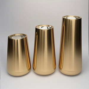 H005 Fiberglass Odd Square Flowerpot Black White <b>Large</b> Durable for Indoor Outdoor art Decoration planter vase <b>flower</b> <b>pots</b> custom - Product Image 1