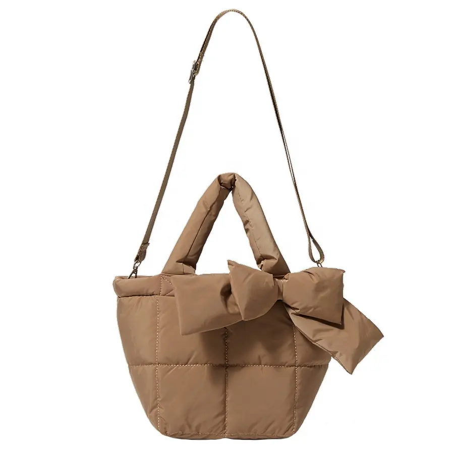 กระเป๋าถือขนนุ่มสำหรับฤดูใบไม้ร่วงและฤดูหนาวกระเป๋าวินเทจประดับโบว์แบบเรียบง่ายสำหรับผู้หญิง