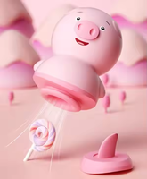 Sexy Niedlicher Schweinchen-Klitoris-Zungen-Leckvibrator Silikon-Klitoris-Nippel-Massagegerät Schneller Orgasmus USB-Aufladbar 6-Gang Wasserdicht