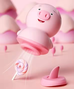 Vibrateur en silicone en forme de cochon mignon et sexy, pour stimulation clitoridienne et des mamelons, avec fonction de léchage de clitoris, pour orgasme rapide, rechargeable par USB, 6 vitesses, étanche - Product Image 5