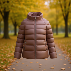 Veste matelassée HDJ KB-340 pour femme, grande taille, manteau d'hiver M-4XL, couleur unie, fermeture éclair, col montant, rembourrage en polyester tissé - Product Image 3