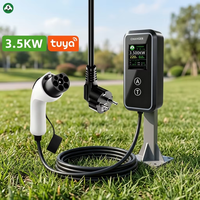 Nouveau chargeur EV AC 3,5 kW Type 2 16A portable, boîte de charge EV avec application Tuya, câble de 5 m, IP66, différentes prises, EVSE domestique