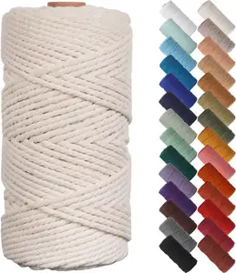 Wholesale Macrame Cord 3mm Twisted Cord Cotton 100m Macrame Rope String for DIY Craft Knitting