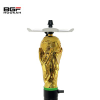 En gros, Ensemble de chicha doré en aluminium avec base en forme de ballon de football pour bars à chicha
