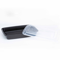 Contenedor Rectangular Desechable de Plástico para Alimentos de 58 oz con Tapa, Apto para Microondas, para Restaurante