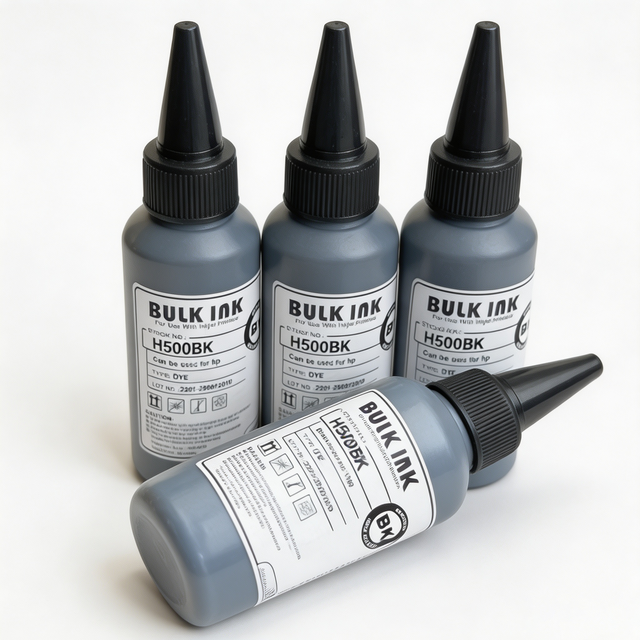 China Factory Hot Sale 100ml High Density H500BK Black Dye Ink Refill Bottle for Home Office HP Printers