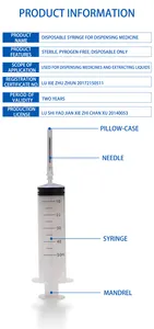 Disposable Syringe Hospital Medical Syringe