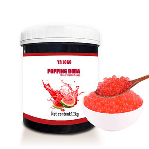Perles de boba éclatantes à la pastèque pour bubble tea, certifiées Halal, fournisseur en gros avec ligne de production en Chine - Product Image 2