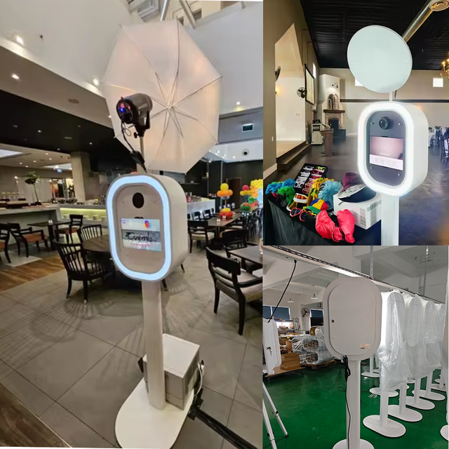 2026 Professional Oval Photo Booth Machine RGB Lighting Selfie Photobooth Shell Works with iPad & DSLR for Event Rental Business