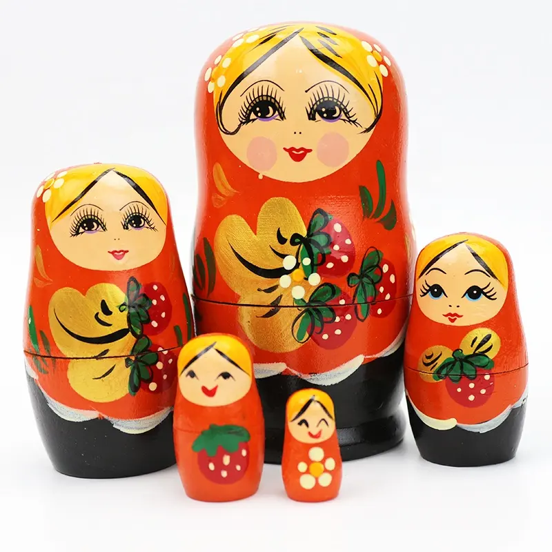 Bonecas de menina russas matryoshka, boneca de madeira russa modelo babushka para presente de aniversário para meninas