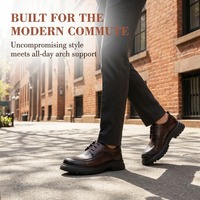 Chaussures en cuir pour hommes, sur mesure, avec logo OEM, en cuir véritable brun foncé, lacées, à semelle épaisse, pour le bureau et les affaires