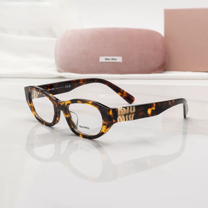 Lunettes de vue en acrylique style Miu MU03WVF, monture sans maquillage, nouvelle forme ovale, petite, noire, légère, avec logo doré, pour myopie, usage quotidien - Product Image 6