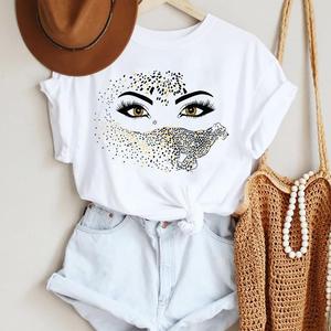 Mode Frauen Wimpern süß bedruckte T-Shirts Harajuku Mädchen T-Shirt weiß weiblich Grafik Shorts level Cartoon weiblich T-Shirt - Product Image 3