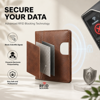 Dompet Kartu Kulit PU Premium Anti RFID, Tipis, dengan Slot Jempol, Multi Slot, Kantong Aman, Ketebalan dan Berat yang Dapat Disesuaikan