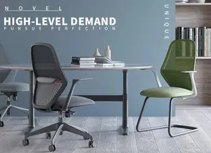 Silla de oficina <span class=keywords><strong>VIP</strong></span> de lujo nórdica, cómoda silla de ordenador de malla moderna con ruedas de nailon negro 60R - Product Image 6