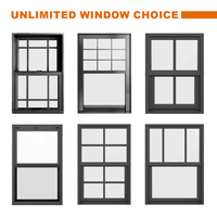 Ventana de Doble Hoja con Diseño Moderno y Mosquitera, Estilo Vertical Deslizante, Ventanas Antihuracanes