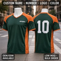 Camiseta de Fútbol Sublimada con Bloques de Color OEM, Dos Tonos, Corte Regular, Cierre de Cremallera, Transpirable y que Absorbe la Humedad
