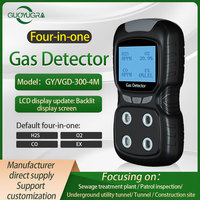 Detector de Gases Industrial Portátil 4 en 1 Recargable de Mano de Alta Precisión para CO, H2S, O2, Ex (LEL, CH4) con Bomba de Succión
