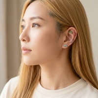 Anting-anting tusuk emas lapis emas dengan hiasan bola mahkota warna-warni, zircon marquise, untuk tulang rawan, tragus, helix, dan daun telinga.
