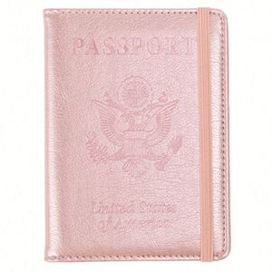 Portefeuille de voyage RFID avec bande élastique et porte-cartes pour hommes et femmes en cuir PU pour passeports et cartes - Product Image 1