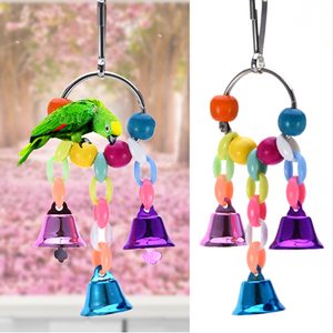 Lindos juguetes coloridos para loros, campanas de pájaros para mascotas, juguetes para masticar loros, jaula para pájaros, juguetes para loros, pájaros, decoración del hogar - Product Image 3