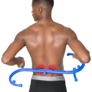 新款s形触发点自我按摩背部和颈部深层肌肉按摩棒背部挂钩按摩棒
