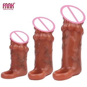 Funda de Silicona para Pene FRRK, Retrasa la Eyaculación, Funda Realista para Dildo, Anillo para Pene con Textura Estimulante, Juguetes Sexuales para Hombres, para Agrandar el Pene - Product Image 1