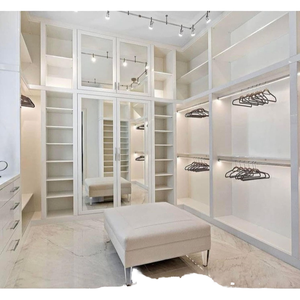 BALOM Dressing Moderne de Luxe avec <span class=keywords><strong>Porte</strong></span> Miroir et Système d'Éclairage LED, Système de Dressing Personnalisé en Contreplaqué - Product Image 1