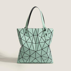 2025 Spring Summer Fashion Large Capacity <b>Zip</b> Two Lady's Random Bill Lading Shoulder <b>Shopping</b> <b>Bag</b> Geometric PVC Polyester - Product Image 6