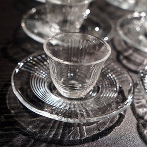 Tasse à boisson en verre élégante et durable avec soucoupes Ensemble de vaisselle écologique pour la maison pour tasses à café et boissons - Product Image 5