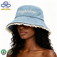 Sombrero de Pescador Casual Vintage con Encaje y Letras Personalizadas para Niñas, Ideal para Uso al Aire Libre