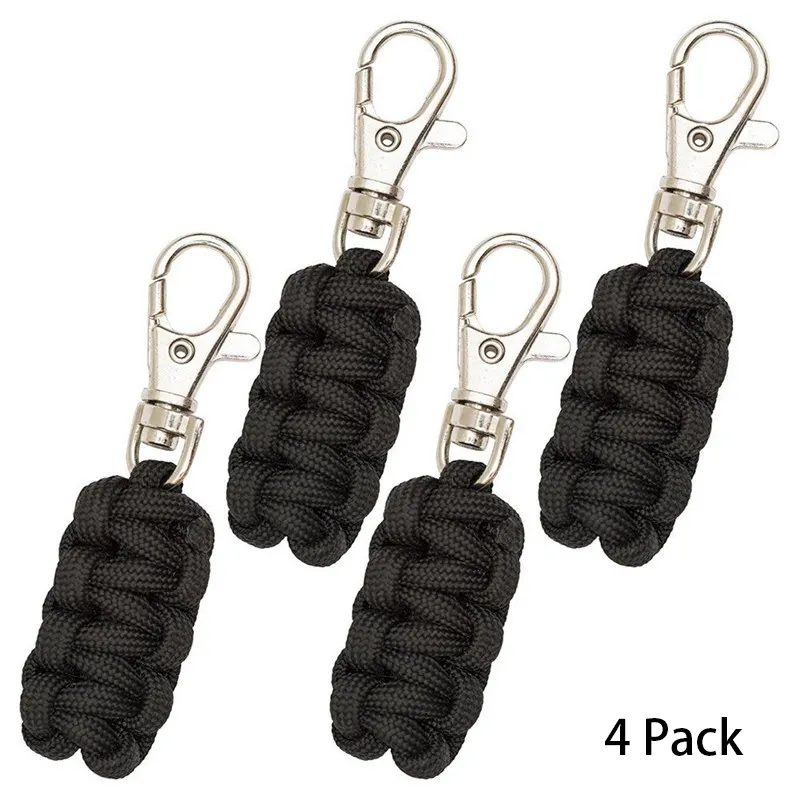 D9ZN Paracord Keychains with Lobster Clasp 4 Pack Reflective Braided Keychain Outdoor Life-saving Camping Hiking Fit Men Women