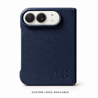Étui en cuir pleine fleur véritable pour iPhone Duo, certifié LWG, conforme REACH, fabricant depuis 18 ans, logo personnalisé en relief