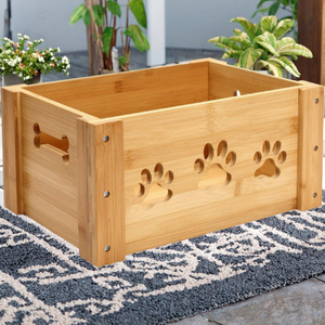 Caja de Juguetes de Madera Sostenible Estilo Arte Folclórico, Material de Pino Natural Pulido, para Almacenamiento de Alimentos para Mascotas y Ropa - Product Image 3