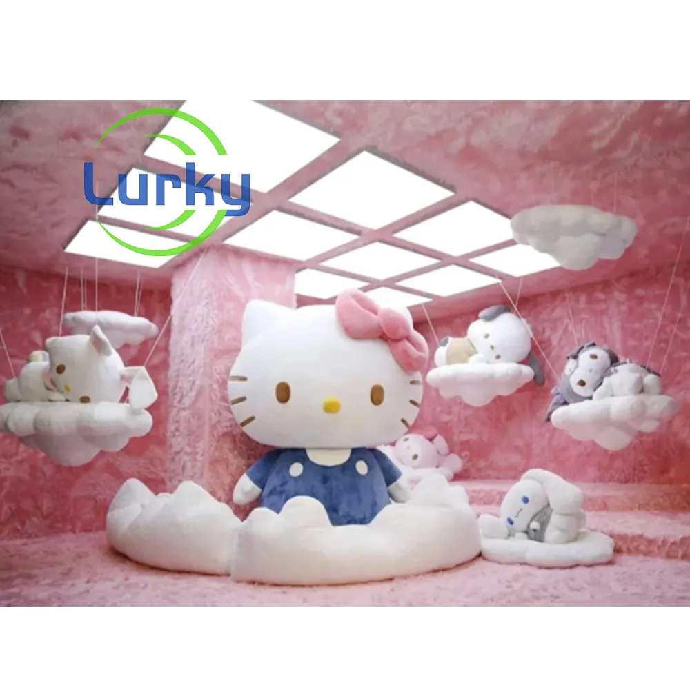 Model kartun bercahaya kustom Hello Kitty melody dapat ditiup tahan air tahan matahari model udara iklan