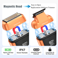 Mini rasoir magnétique à 5 lames 2-en-1 pour hommes, rasoir électrique étanche IPX7, rechargeable Type-C, vente en gros OEM