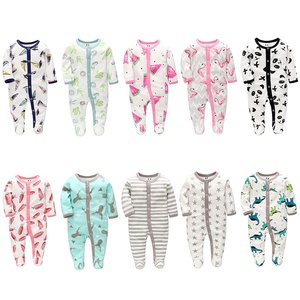 Pyjama bébé en coton 100% au design élégant, barboteuse respirante sans pieds pour nouveau-né, vêtements d'hiver confortables pour bébé - Product Image 1