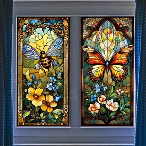 Pegatina <span class=keywords><strong>de</strong></span> Vidrio Esmerilado Antiestática, Impermeable, Removible, Decoración <span class=keywords><strong>de</strong></span> Ventanas con Efecto Vitral Electrostático <span class=keywords><strong>para</strong></span> Hogar y Oficina - Product Image 5