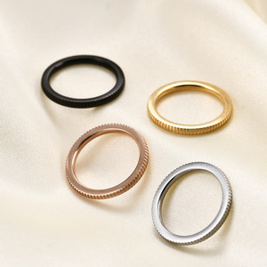 Four Color Geometric Stainless Steel <b>Ring</b> 8mm Minimalist Design For Gift - Product Image 3