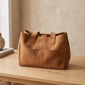 Sac à main pochette pour femme en cuir véritable souple et imperméable, avec fermeture éclair, écologique, durable, grande capacité, personnalisable - Product Image 1