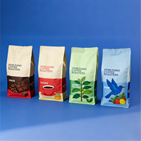Sacs refermables à fond plat, sur mesure, résistants à l'humidité, de qualité alimentaire, adaptés au café en grains et à l'emballage d'autres aliments.