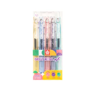 SAKURA XGBR105CB Juego de bolígrafos de gel de 5 colores Escritura DE ARTE multicolor a prueba de agua