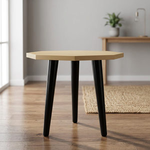 Modern Durable Handmade Wooden End <b>Table</b> Octagonal Tabletop Natural Solid Wood <b>Legs</b> Minimalist <b>Coffee</b> <b>Table</b> <b>for</b> Home Office - Product Image 3