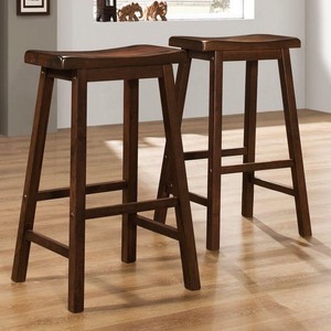 SINTERIOR WALNUT BAR <b>STOOL</b> 53CM SADDLE SEAT SOLID WOOD COUNTER <b>STOOL</b> MINIMALIST WOODEN <b>ISLAND</b> CHAIR MODERN <b>KITCHEN</b> DINING ROOM F - Product Image 4