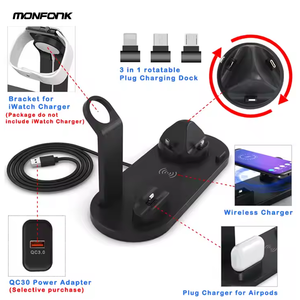 15w 3 in 1 Fast Wireless Chargers <strong>Universal</strong> Power Supply <strong>Adapter</strong> Charging for Smart Mobile Phone Earphone Watch <strong>Multifunction</strong> - Product Image 4