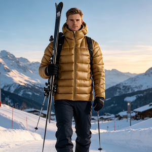 Doudoune thermique personnalisée pour homme, 750FP, <span class=keywords><strong>grande</strong></span> taille, avec capuche, coupe-vent, matelassée, pour la randonnée, en duvet d'oie, pour neige abondante - Product Image 1