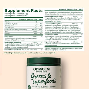 Fabrikneues Hochdosiertes Grünes Superfood-Pulver mit Präbiotika und Probiotika für Darmgesundheit, Verdauung & Blähungslinderung - Product Image 2