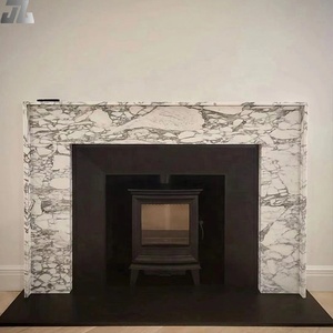 Decoración moderna para el hogar, chimenea independiente de estilo Luis XVI tallada a mano, mármol de Carrara de lujo, diseño exclusivo de piedra Natural - Product Image 1